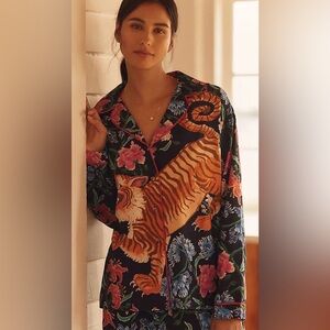 Anthropologie x Paige Gemmel Floral Tiger Print Shirt